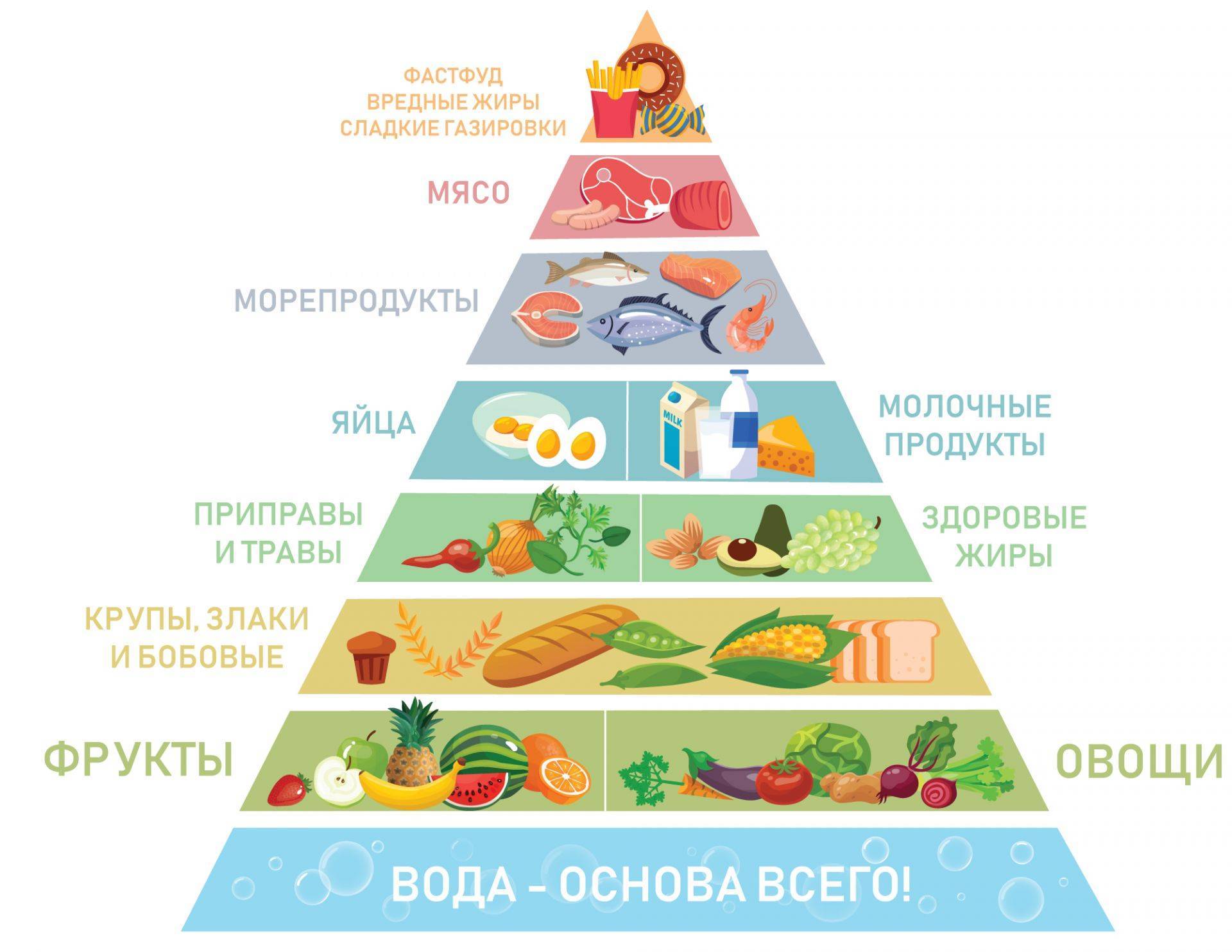 Пирамида питания – пищевая пирамида здорового питания