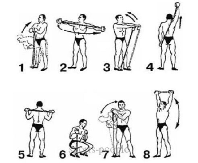 Упражнения с эспандером для мужчин: комплекс занятий с резиновым тренажером дома