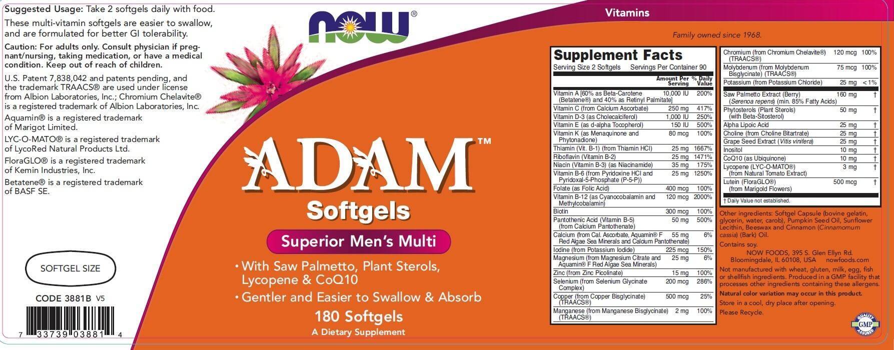 Adam от now foods: как принимать, состав и отзывы
